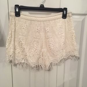 White Lace Shorts